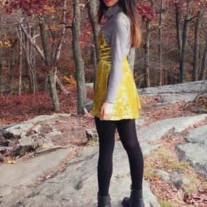 Silence + Noise Yellow Velvet Romper